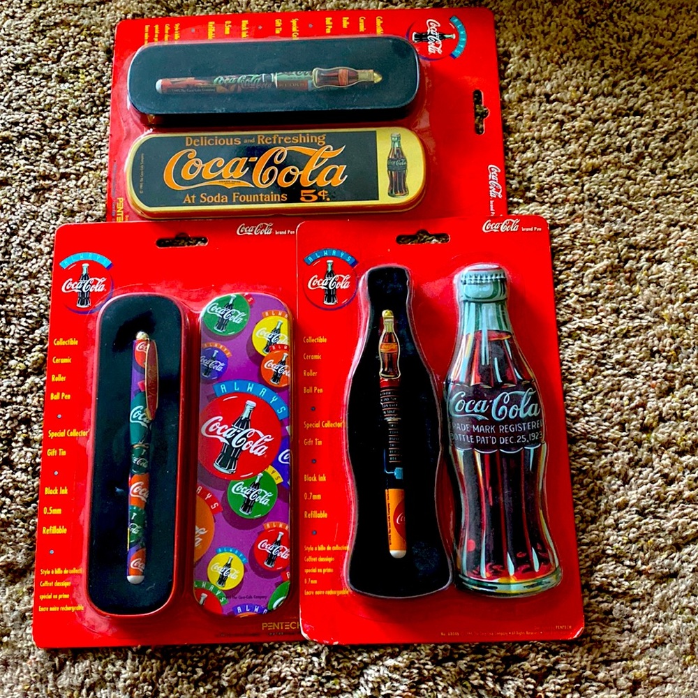 Collectible Coca-Cola Ceramic roller ball pens with gift tins